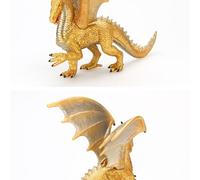 MOLUCKFU Figura de Dinosaurio Sólido Modelo Stone Dragon Dorado para Niños, Decoración Creativa, Juguete Didáctico para Habitación y Obsequio Educativo, Figura Animal de Colección