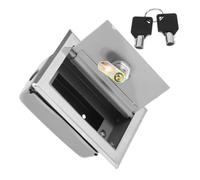 MOLUCKFU Interruptor de puerta de persiana enrollable con llaves incluidas para puerta de garaje eléctrica, hierro plata, bloqueo automático, fácil instalación y seguridad mejorada