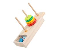 MOLUCKFU Juguete Sensorial Apilable de Madera con Anillos de Colores Montessori de Clasificación de Formas para Bebés Estimulador Cognitivo para Desarrollo Infantil