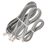MOLUCKFU Kit de cable telefónico 3 piezas con cable de cobre y PVC, cable de extensión para teléfono con conector RJ12, uso doméstico y en oficina para claras
