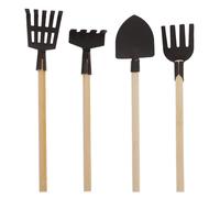 MOLUCKFU Kit Herramientas De Jardinería para Niños Mini Palas Rastrillo De Juguete Tamaño Pequeño Plástico Seguro Juegos Al Aire Libre Accesorios para Mini Casas De Muñecas 4 Piezas