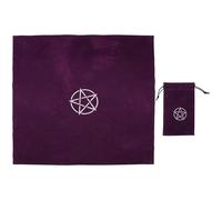 MOLUCKFU Mantel De Tarot y Adivinación para Mesa De 50x50 Cm Diseño De Pentagrama, Color Púrpura, Accesorio Flexible para Juegos y Rituales De Astrología, Paquete De 1 Unidad