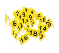 MOLUCKFU Marcadores de Números Acrílicos en Forma de V Doble Cara Reutilizables Tamaño 55X63 CM Color Amarillo Números Negros Juego de 20 Unidades para Mesa en Restaurante y Eventos