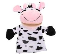 MOLUCKFU Marioneta de Mano de Peluche de Vaca con Boca Móvil para Juguete Interactivo para Contar Cuentos y Fomentar la Imaginación Fiestas y Regalos de Cumpleaños