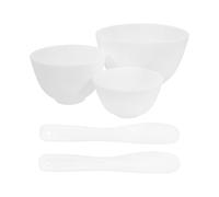 MOLUCKFU Mezclar Mascarillas Faciales de Silicona Blanca Cuencos de Varios con Palos Aplicadores Kit Práctico para Cuidado Facial DIY Salones y Uso Personal