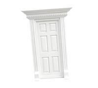 MOLUCKFU Mini Puerta Blanca Plana de Compartimentos para Decoración de Muebles Miniatura y Casas de Muñecas Accesorio para Jardín y Maquetas Interiores