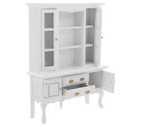 MOLUCKFU Mueble de Madera Blanco Gabinete de Libros Miniatura Accesorio Versátil para Sala y Rincón de Lectura Diseño Realista y Duradero