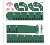 MOLUCKFU Pegatina de Pared Infantil Autoadhesiva en Forma de Cactus Verde, Tabla de Crecimiento, Medida de Altura para Pared, Decoración Infantil Extraíble para Habitaciones