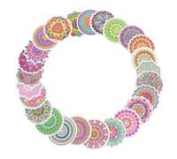 MOLUCKFU Pegatinas Decorativas de Mandala y Calcomanías de Grafiti DIY para Portátiles y Maletas, Diseño Autoadhesivo, 2 Juegos, Uso Creativo para Cuadernos y Equipaje, Multicolor