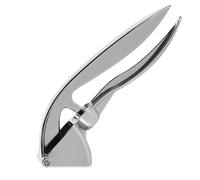 MOLUCKFU Prensa de Ajo Manual de Acero Inoxidable Plateada, Machacador Práctico Extractor de Huesos Integrado, Exprimidor de Ajo y Jengibre para Cocina Doméstica y Profesional