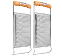 MOLUCKFU Rallador Multifuncional de Acero Inoxidable 2 Piezas, Picadora Portátil para Jengibre y Ajo, Cortador Doméstico para Verduras y Patatas, Herramienta de Cocina y Fácil Limpieza