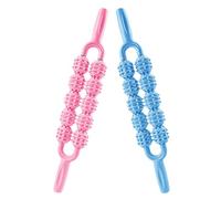 MOLUCKFU Rodillos de Masaje Muscular 2 Piezas Rosa y Azul, Bastones Manuales para Tejido Profundo, Alivio Tensión y Circulación, Herramienta Portátil para Yoga, Fitness y Recuperación