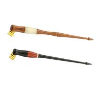 MOLUCKFU Soporte Oblicuo para Pluma de Caligrafía Inglesa y Dibujo Manga, Portapuntas de Madera con Brida de Latón Desmontable, Pack de 2 para Viaje