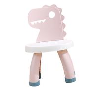 MOLUCKFU Taburete Respaldo para Niños Tamaño Mediano De Plástico Resistente Color Rosa Diseño Dinosaurio Ergonómico Anticaída para Uso En Aula y Hogar, Silla Escolar Preescolar Segura y Cómoda