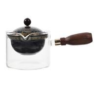 MOLUCKFU Tetera de cerámica tradicional china con asa lateral, infusor integrado, rotación 360°, capacidad óptima para infusiones de té suelto en el hogar