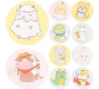 MOLUCKFU Vendajes Adhesivos Redondos para Niños y Adultos, Material PE Transpirable 120 de Dibujos Animados Que No Se Pega a Heridas, Ideales para Camping y Cuidado en Casa