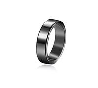 MOLUO Anillos de hematita Natural Anillo de Piedra de Pareja Negra Joyas en Relieve