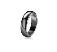 MOLUO Anillos de hematita Natural Anillo de Piedra de Pareja Negra Joyas en Relieve