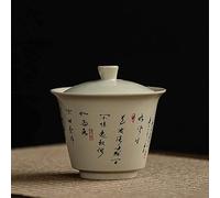 MOLUO Gaiwan de Porcelana de Color Ceniza Inmortal China de 180ml para té, caligrafía, sopera con Tapa, Juego de té de Kung Fu, Cuencos, Chawan