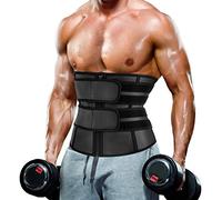 MOLUTAN Sauna Entrenador de Cintura para Hombres Ajustador de Cintura para Pérdida de Peso Adelgazar Cincher Entrenamiento Corset Faja de Entrenamiento (Negro, Medio)