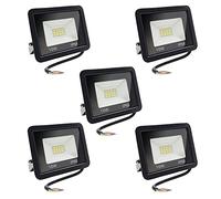 MOLVCE Focos LED Exterior 10W Proyector LED Superbrillante Foco LED IP66 Impermeable Luz de Seguridad Floodlight para garaje campo deportivo patio trasero camino, 6500K blanco frío, 5 piezas