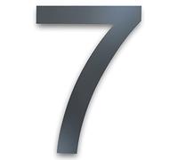 MOLVCE Número de casa acero inoxidable Altura: 20 cm, placa de número de casa al aire libre RAL 7016 antracita, 2 mm de grosor, metal Número de calle de acero inoxidable - Arial, número 7