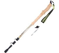 MOLVUS Bastón de aleación de Aluminio, Mango Recto de Tres Secciones, bastón de esquí con Bloqueo Exterior Plegable, Ultraligero para Caminatas, mochileros, Caminatas Alpenstocks duraderos y Fuertes