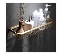 MOLVUS Estantes flotantes Accesorios de baño montados en la pared, estante de almacenamiento de baño de oro cepillado, cesta de ducha, soporte de ducha de latón, carrito de ducha/45 cm