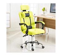 MOLVUS Silla de oficina para juegos, silla de oficina, silla de PC, soporte lumbar, respaldo alto, silla giratoria ajustable (silla de juegos) (amarillo)