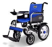 MOLVUS Silla de ruedas eléctrica práctica para ancianos, silla de ruedas plegable inteligente, scooter ligero, doble propósito, cuatro ruedas, azul
