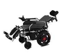 MOLVUS Silla de ruedas eléctrica resistente con reposacabezas, silla de ruedas plegable y ligera, palanca de mando de 360°, capacidad de peso de 120 kg