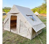 MOLVUS Tienda de campaña inflable de lona para 2 a 8 personas, tienda de campaña grande de yurta de fácil instalación, impermeable, transpirable, para exteriores, lona Oxford, tiendas tipi para 4