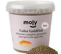 MOLY Alimento Granulado para Peces de Agua Fría 30 GR / 120 ML | Comida Peces Goldfish y Kois Jóvenes | Peces Sanos | Fácil Digestión | Potencia Color Pez | Mejora Sistema Inmune