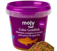 Moly Alimento para Peces de Agua Fría 365 ML / 55 GR | Comida Peces Goldfish y Kois Jóvenes | Peces Sanos | Potencia Color Pez | Fácil Digestión | No Ensucia Agua