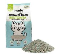 MOLY Arena para Gatos Bentonita con Carbón Activo 2,8 KG 3,7 L | Arena Aglomerante Alta Absorción | Control Total de Olores | Bajo Polvo | Lecho Mineral Higiénico Premium