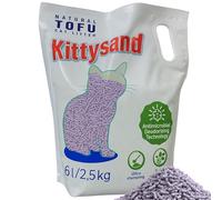 MOLY Arena para Gatos Tofu Olor Lavanda 2,5 kg / 6 L | Biodegradable y Compostable | Sin Polvo | Súper Aglomerante | Neutraliza Olores | Suave para Patas Sensibles de Felinos | Fácil de Limpiar