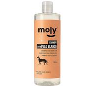Moly Champú Pelo Blanco para Perros 500 ML| Champu Canino Realza el Brillo y Elimina Tonos Amarillos | pH Neutro para Piel Sensible | Brillo y Volumen Natural para tu Mascota