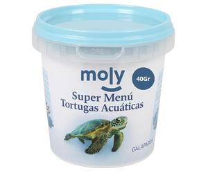 MOLY Comida para Tortugas Acuáticas 40 gr | Alimento Completo Tortuga y Galapago en Sticks con Vitaminas y Minerales | Refuerza el Caparazón y Mejora la Vitalidad | No Ensucia el Aga