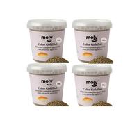 Moly Goldfish - Alimento Granulado para Peces de Estanque y Agua Fría - Protege y Realza el Color Natural - Nutrición Equilibrada y Alta Digestibilidad 4 Unidades 480 ml