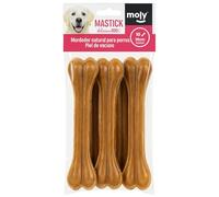 MOLY Pack 10 Huesos Prensados para Perros 26 cm | Snack Natural para Masticación Prolongada | Refuerza Salud Dental y Encías | Bajo en Grasa | Ideal para Perros Medianos y Grandes