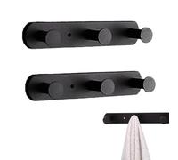 Molyorch 2 Piezas Perchero Pared Negro, Percheros Pared Negro Adecuado, Percheros Diseño, Dormitorios Modernos Perchero, para Toallas Baño, Ropa Dormitorio, Paños Cocina