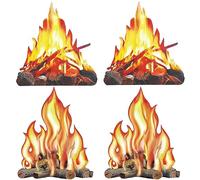 Molyorch 4 Piezas Fake Flame Paper, 3D Campfire, Papel Decorativa Antorcha de Llamas, Llama Falsa, para Decoración Campamento, Hoguera Decoración, Accesorios Rodaje
