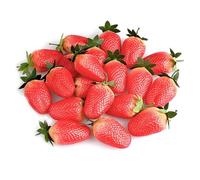 Molyorch 40 Piezas Artificiales Rojo Fresa Falso, Fresas Falso De Plastico De Frutas, Fresa Falsa Realista, para Accesorios de Fotografía de Decoración de Fiestas en Casa