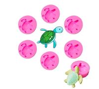 Molyorch 6 Piezas Molde Tortuga Rosa, Silicona Tortuga, Reutilizable, Decorar Pasteles, Dulces, Chocolate, Arcilla, Jabón