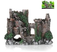 Molyorch Castillo Medieval de Caballero, Adornos de decoración de acuarios, Accesorio de Pecera de Resina, para Decorar peceras y microadornos paisajísticos