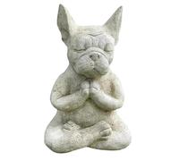 Molyorch Estatua de Perro Resina Zen Animal Yoga Figura, Figura de Bulldog Francés Meditador, para Decoración del Hogar, Jardín, Patio
