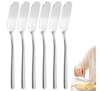 Molythrix Pack 6 Cuchillos De Mantequilla De Acero Inoxidable 16.8×1.8cm | para untadores de crema y queso para Cada Ocasión, Cubiertos de Alta Gama para Hogar y Restaurante Elegancia y Funcionalidad