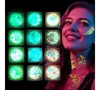MOLZINY 12 Colores Gel de Purpurina Luminoso Brillantes para la cara Purpurina Cara Festival, Carnaval Glitter Maquillaje, Brillantes para La Cara