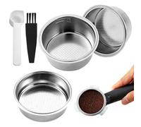 MOLZINY 2 Piezas 51mm Filtro Cafe, Filtro de Café de Acero Inoxidable 1 y 2 Tazas, Filtro Cafetera Presurizado de Doble Capa, Compatible con Cafeteras Cecotec Ufesa Breville