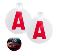 MOLZINY 2 Piezas Disco joven conductor con ventosa Adhesivo decorativo para coche con ventosa Disco para Coche Joven Conductor diámetro de 15 cm para Conductores novicios